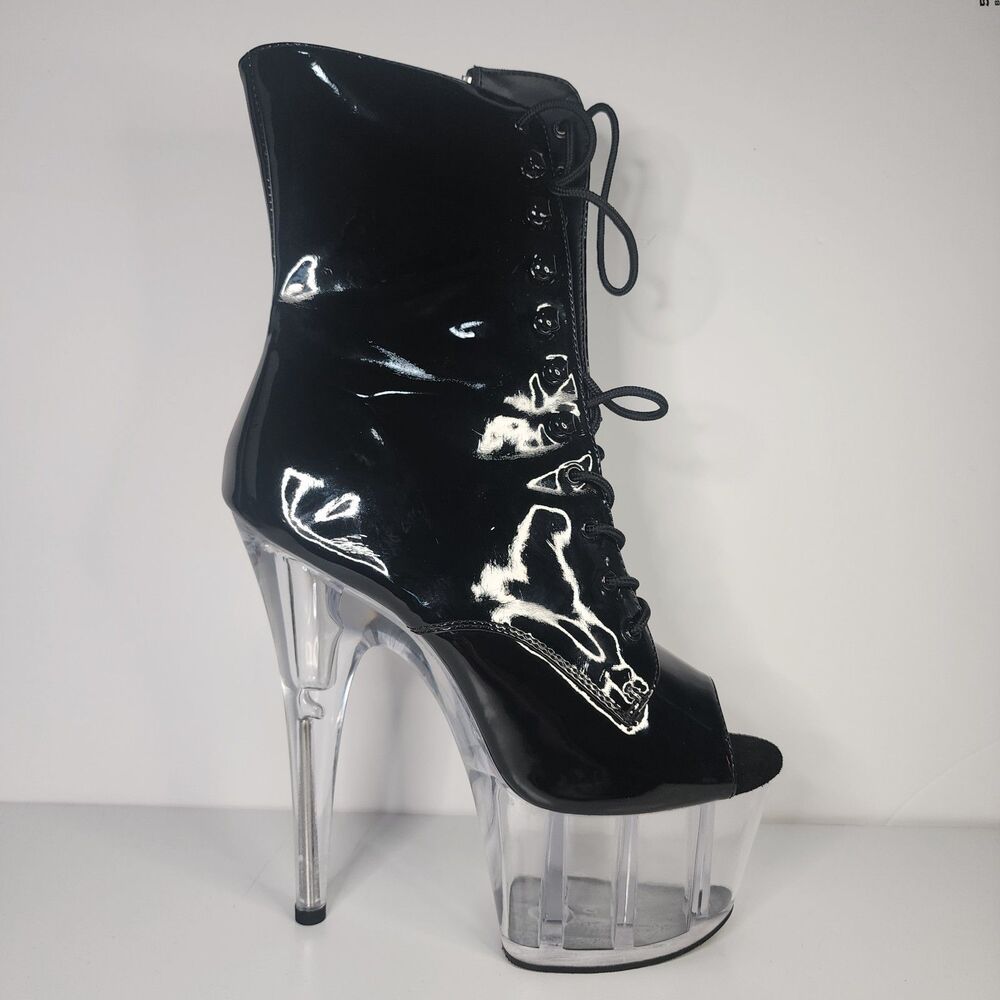 Pleaser Black Patent Platform Heels